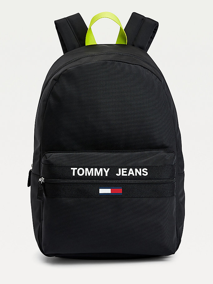 black essential contrast handle backpack for men tommy jeans