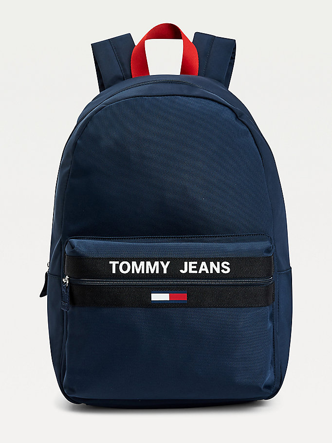 blau essential rucksack mit kontrast-griff für herren - tommy jeans