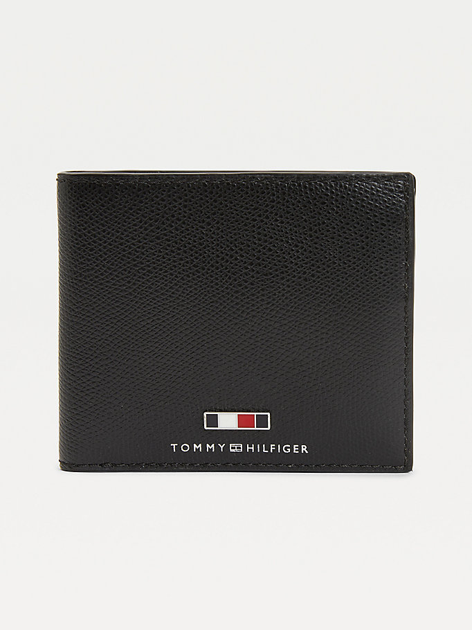 black th business card and coin wallet for men tommy hilfiger