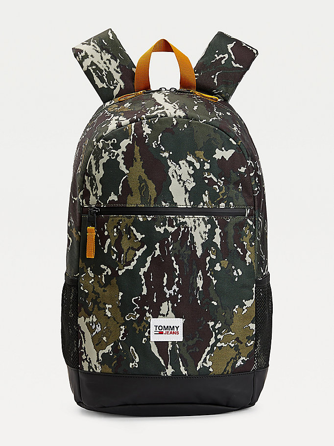 green urban essentials camouflage backpack for men tommy jeans