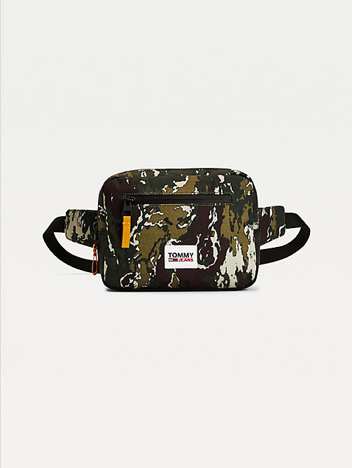 green urban essentials camouflage bum bag for men tommy jeans