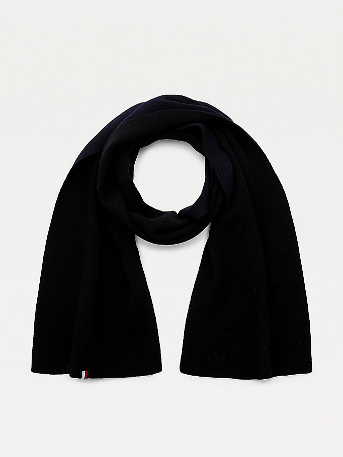black elevated scarf for men tommy hilfiger