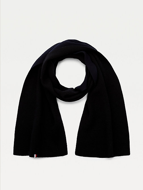 black elevated scarf for men tommy hilfiger
