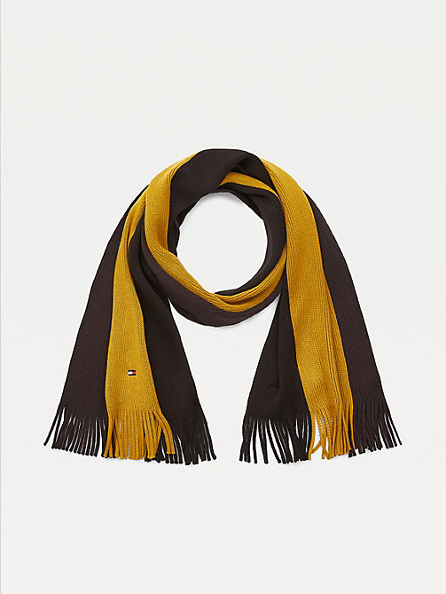 gold th established knitted scarf for men tommy hilfiger