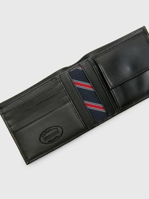 black leather wallet and key fob gift set for men tommy hilfiger