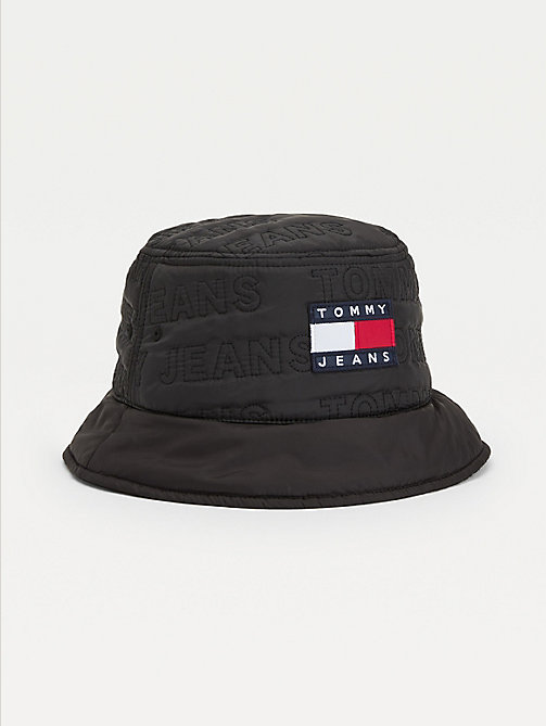 sombrero de pescador acolchado negro de hombre tommy jeans