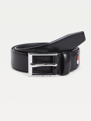 Formal Leather Logo Buckle 3cm Belt BLACK Tommy Hilfiger