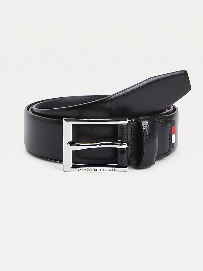 Formal Leather Logo Buckle 3cm Belt | BLACK | Tommy Hilfiger