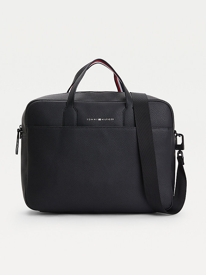 black essential computer bag for men tommy hilfiger
