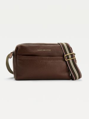 Casual Leather Reporter Bag | BROWN | Tommy Hilfiger