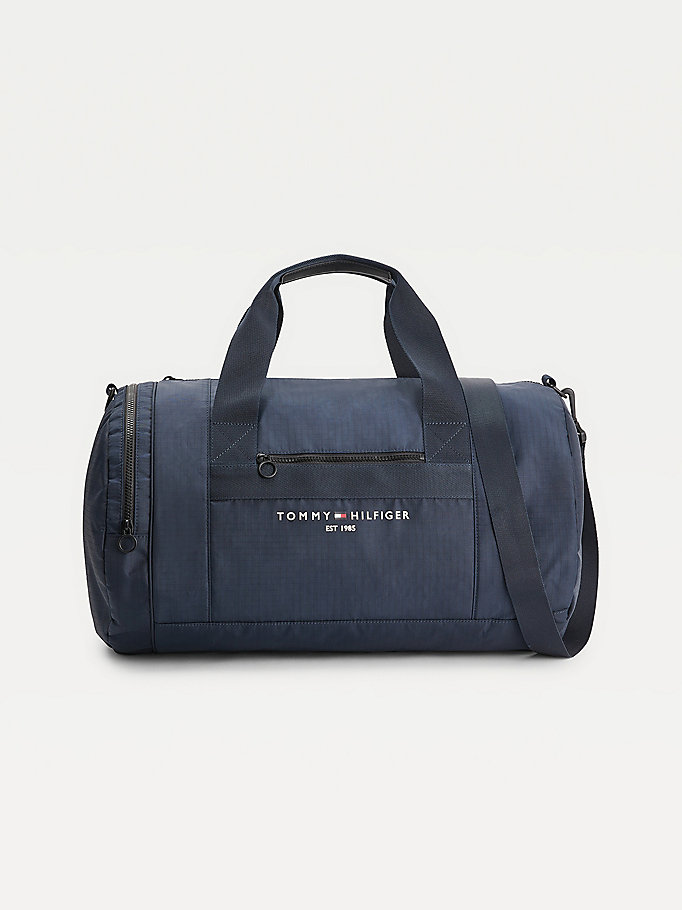 blue th established recycled polyester duffle bag for men tommy hilfiger