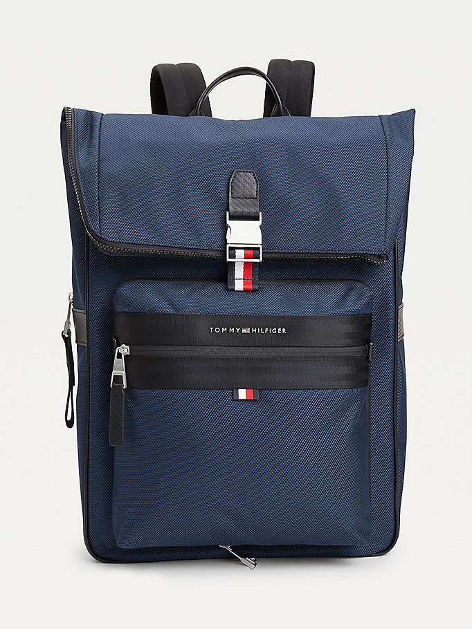blue elevated modern 2-in-1 backpack for men tommy hilfiger