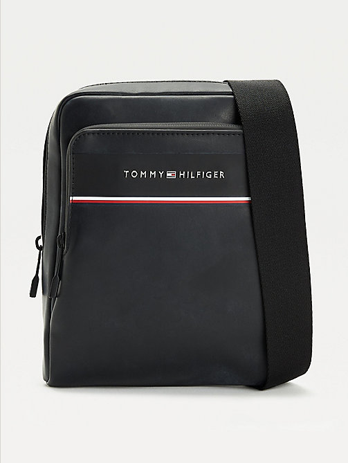 black commuter small reporter bag for men tommy hilfiger