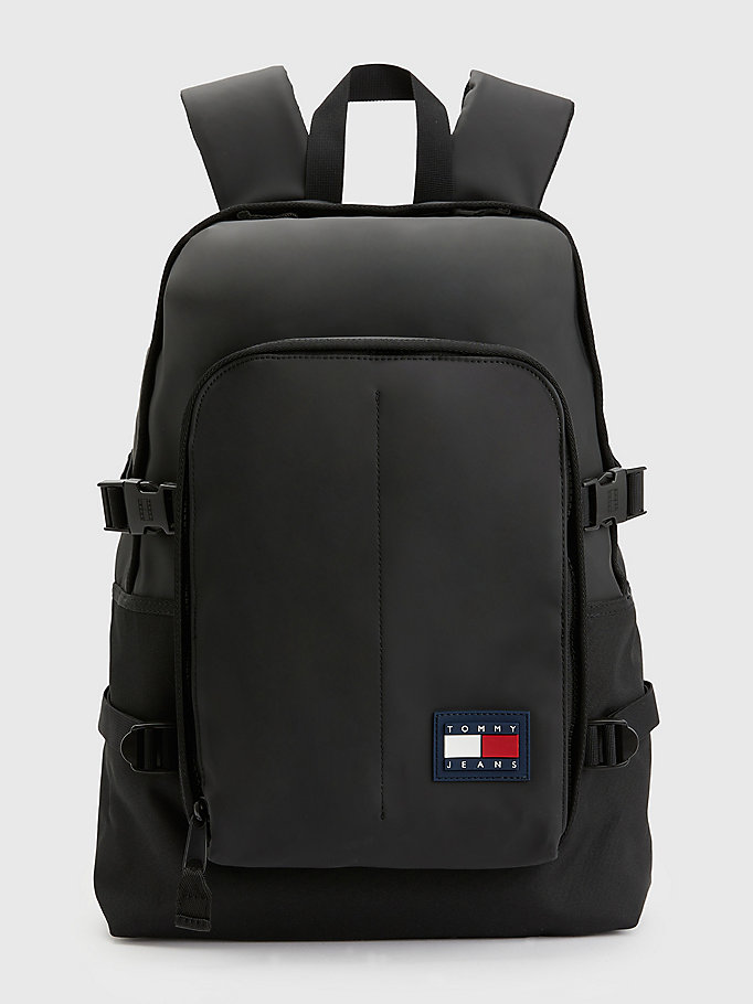 black urban tommy badge backpack for men tommy jeans