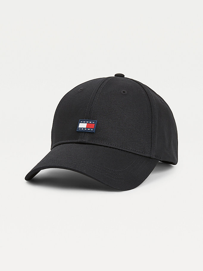 black tommy badge casual utility cap for men tommy jeans