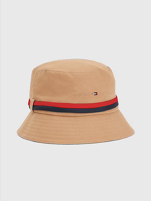 sombrero de pescador th established con cinta caqui de mujer tommy hilfiger