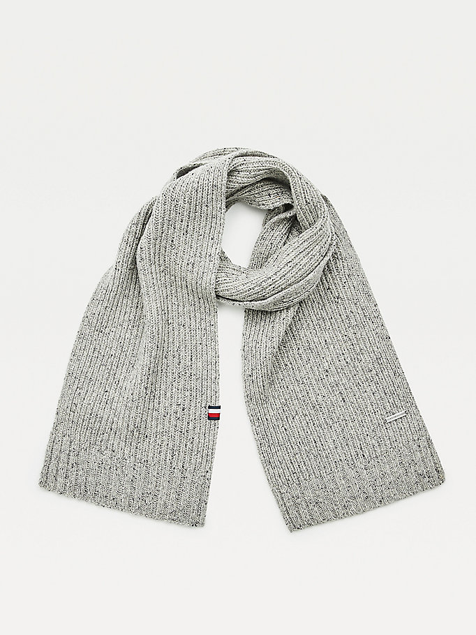 grey elevated essential scarf for men tommy hilfiger