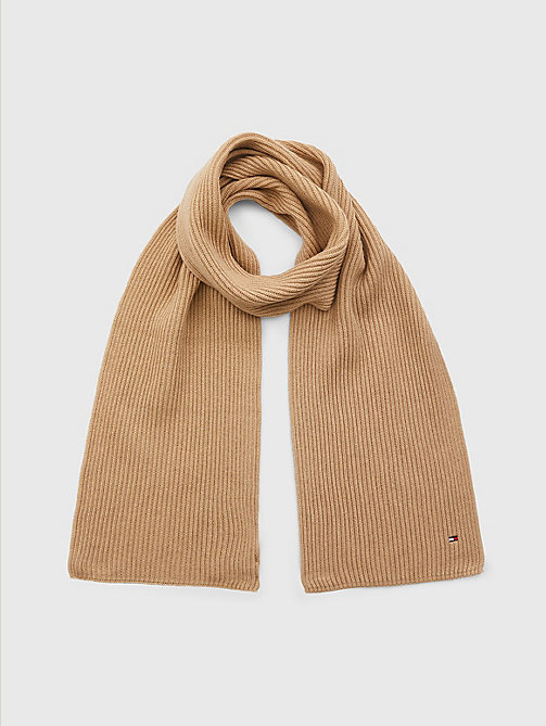 Black brown 100% ribbed knit cashmere scarf in assorted colors