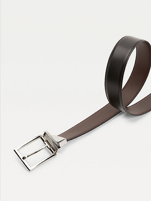 black reversible leather belt for men tommy hilfiger