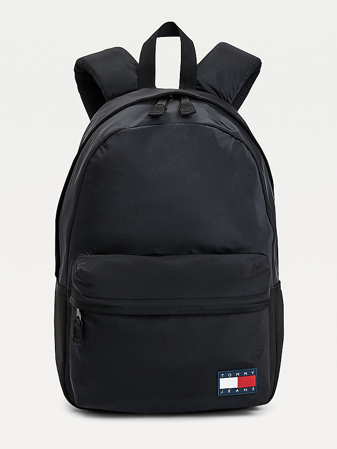 black tommy jeans tech urban dome backpack for men tommy jeans