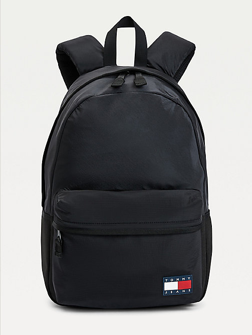black tommy jeans tech urban dome backpack for men tommy jeans