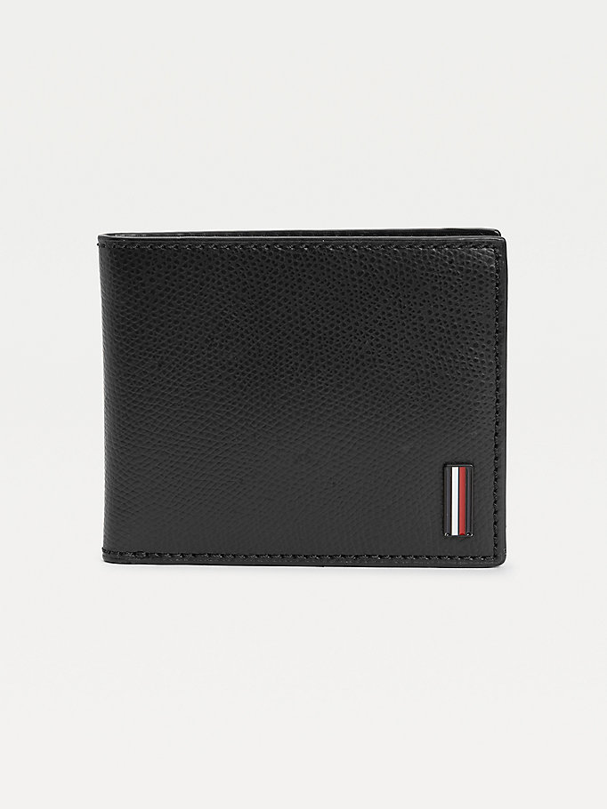 black small leather wallet key fob for men tommy hilfiger