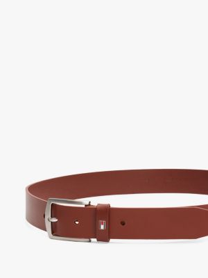 brown denton flag keeper leather belt for men tommy hilfiger