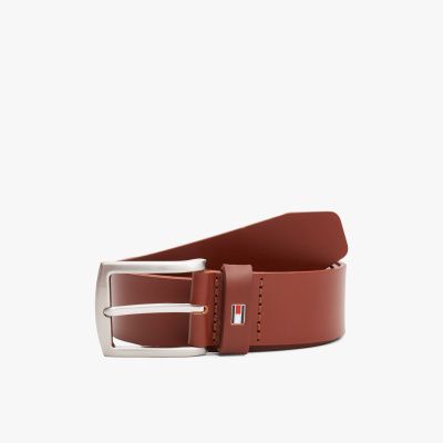 Schildknaap solide vergeven Denton leren riem | BRUIN | Tommy Hilfiger