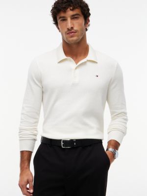 ceinture denton en cuir à drapeau noir pour hommes tommy hilfiger