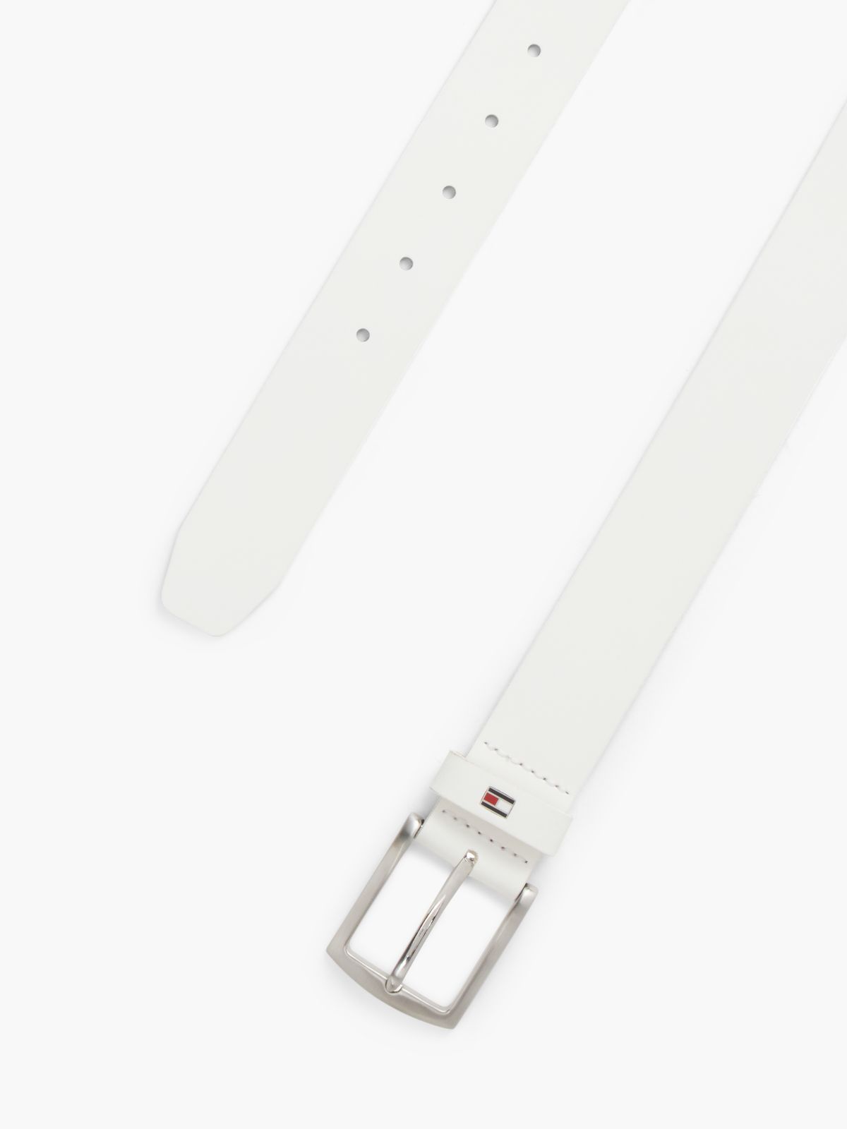 Denton Flag Keeper Leather Belt — White