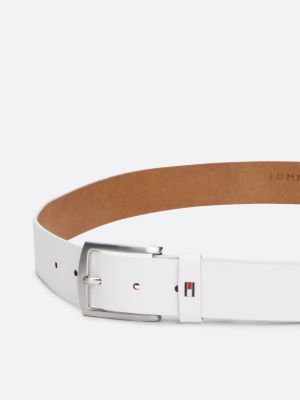 white denton flag keeper leather belt for men tommy hilfiger