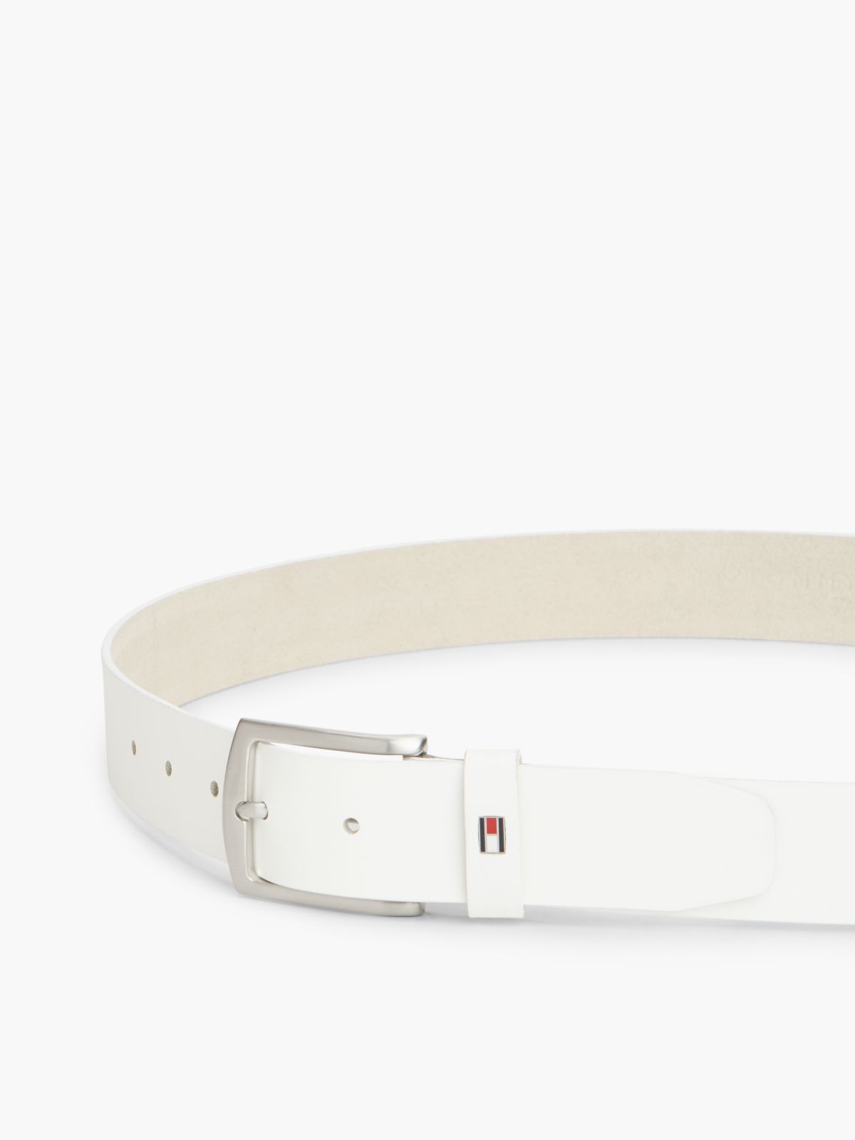 Denton Flag Keeper Leather Belt — White