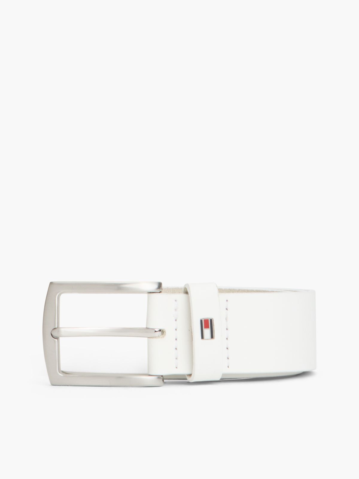 Denton Flag Keeper Leather Belt — White