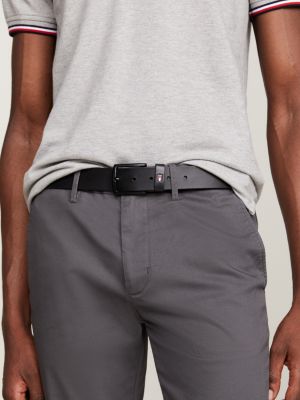 Denton Matte Leather Belt | Black | Tommy Hilfiger