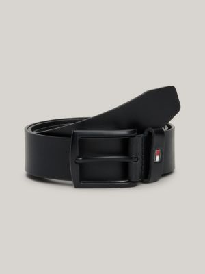 Denton Matte Leather Belt | Hilfiger | Tommy Black
