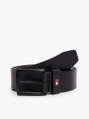 ceinture denton en cuir mat black pour hommes tommy hilfiger