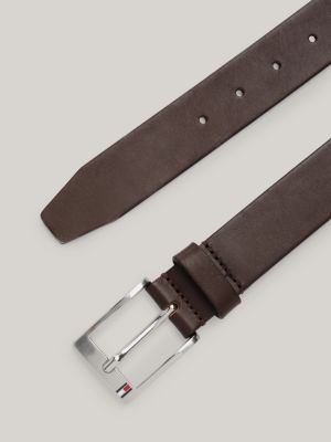 ceinture en cuir marron pour hommes tommy hilfiger