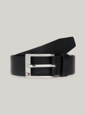 cintura in pelle black da uomini tommy hilfiger