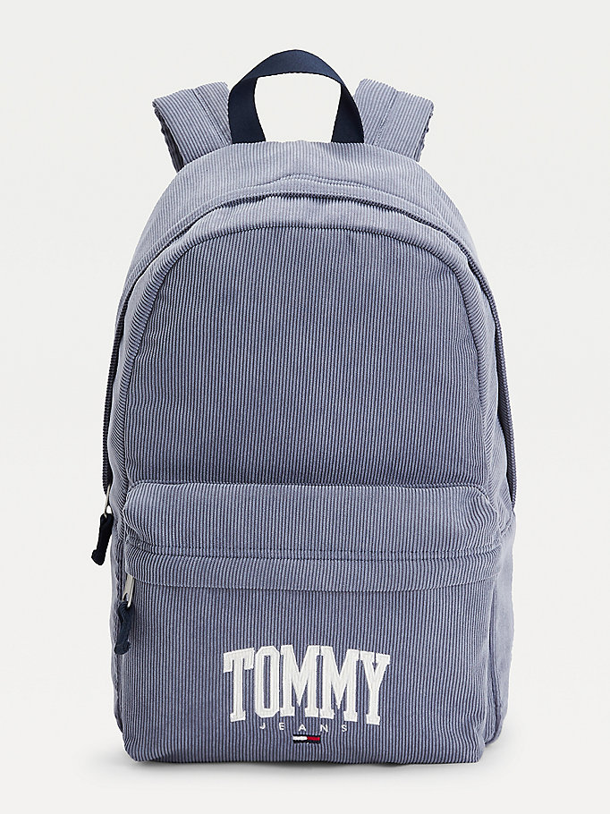 purple college backpack for men tommy jeans