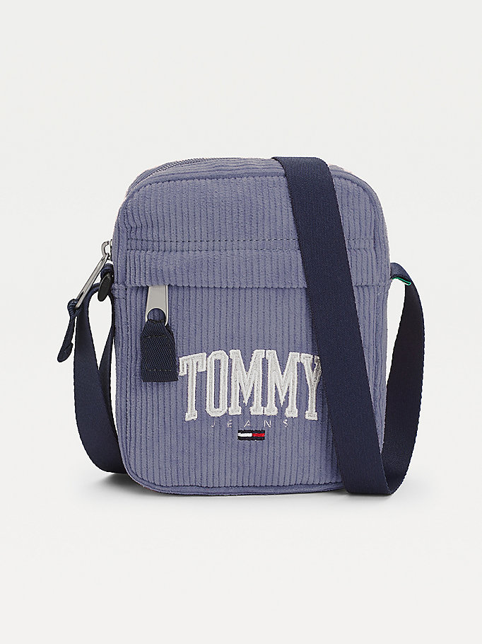 purple college crossbody bag for men tommy jeans