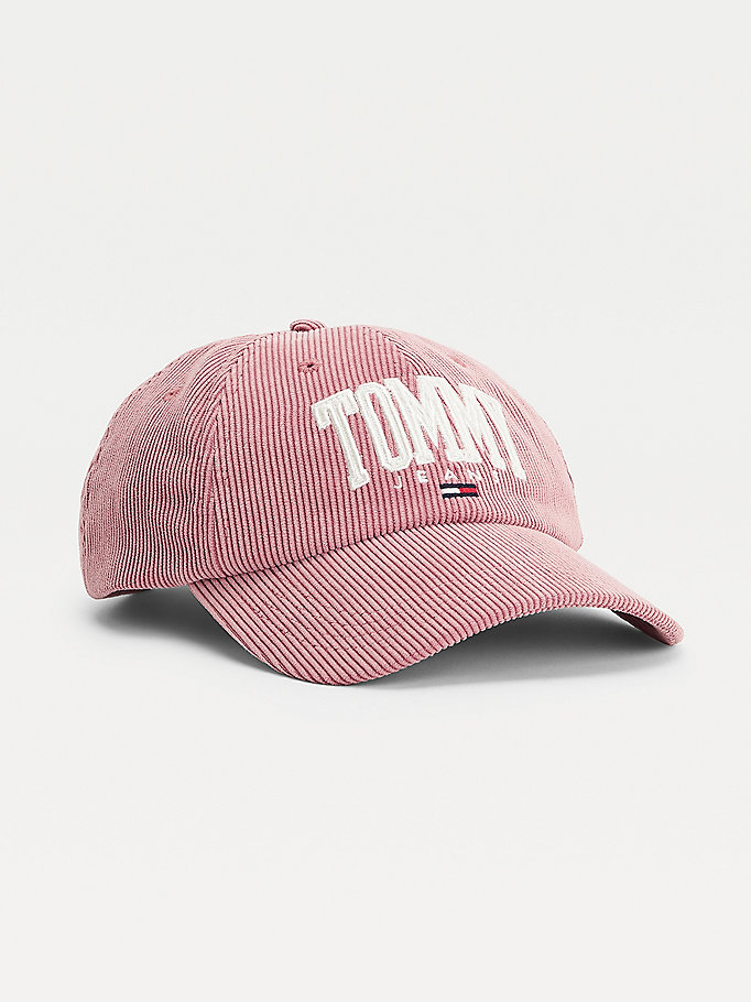 pink college baseball cap for men tommy jeans