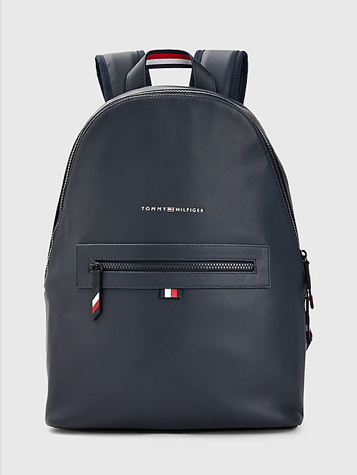 blau essential rucksack mit branding-details für herren - tommy hilfiger