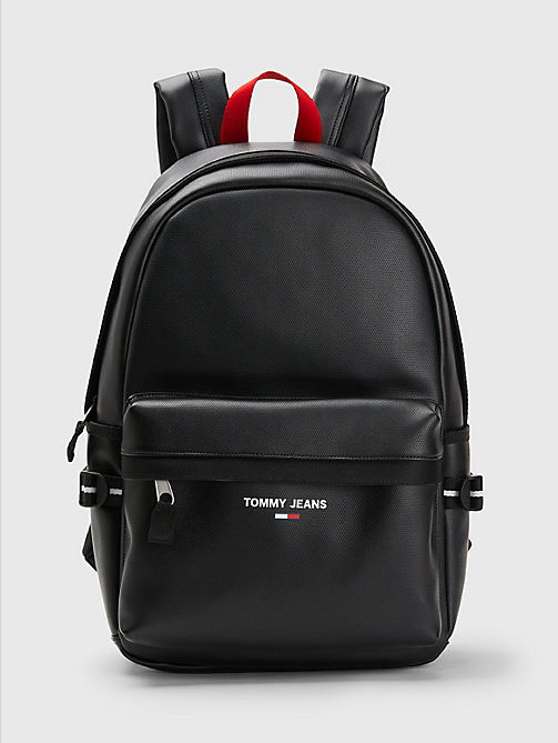 black essential logo backpack for men tommy jeans