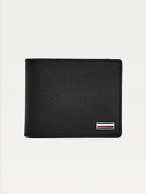 black th business small leather card wallet for men tommy hilfiger