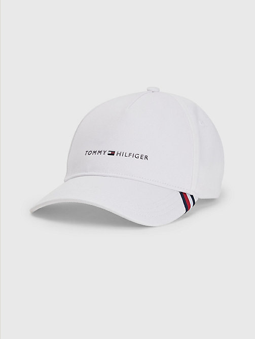 white downtown metal logo cap for men tommy hilfiger