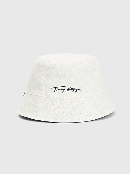 One Size Tommy Hilfiger Herren TH Established REV Bucket HAT Verschluss Desert Sky/Palm Print/White