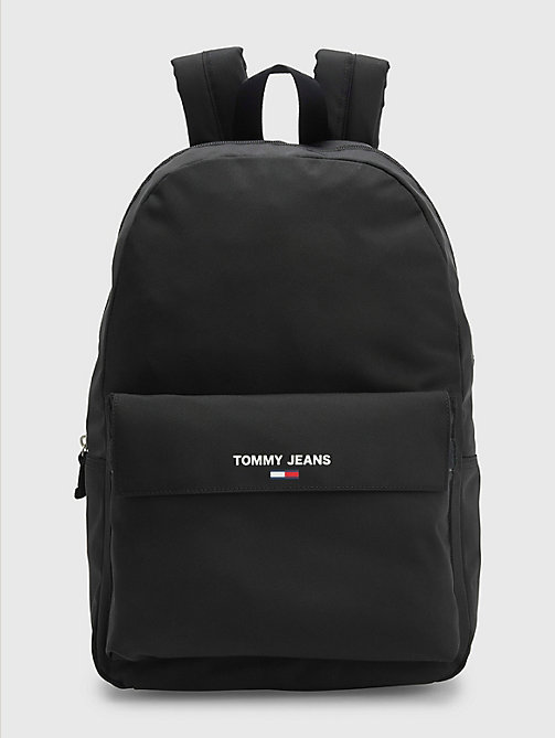 black essential backpack for men tommy jeans