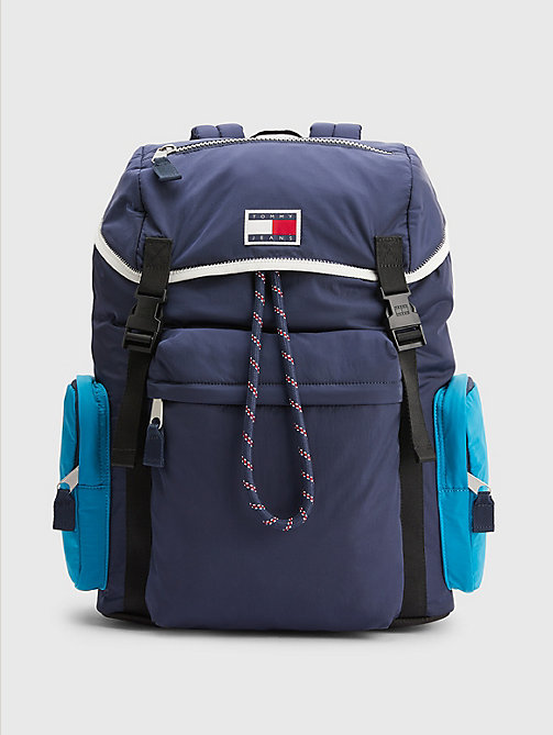 blue flap backpack for men tommy jeans