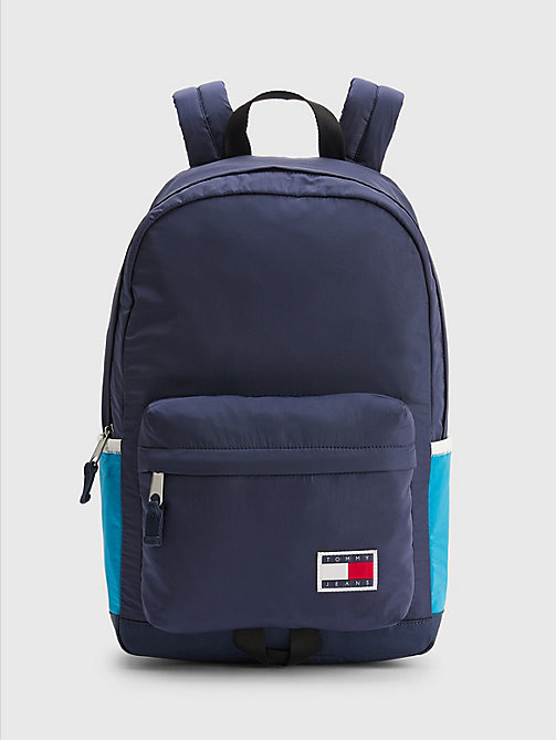 blue college dome backpack for men tommy jeans