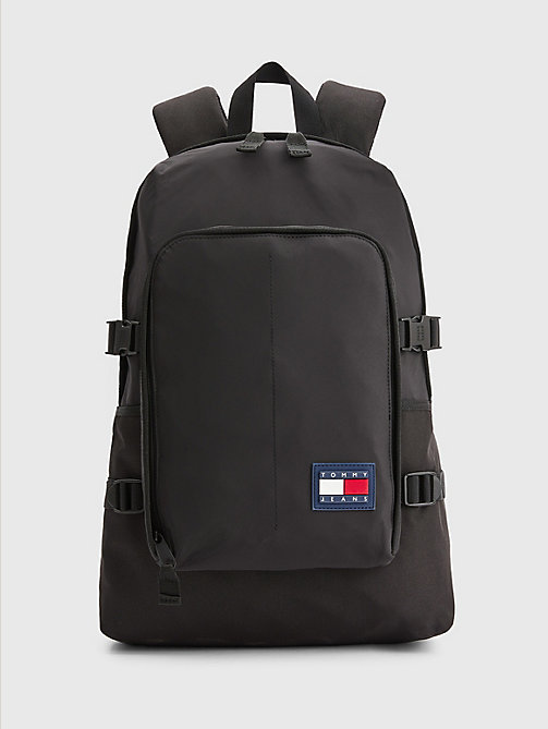 black utility dome backpack for men tommy jeans